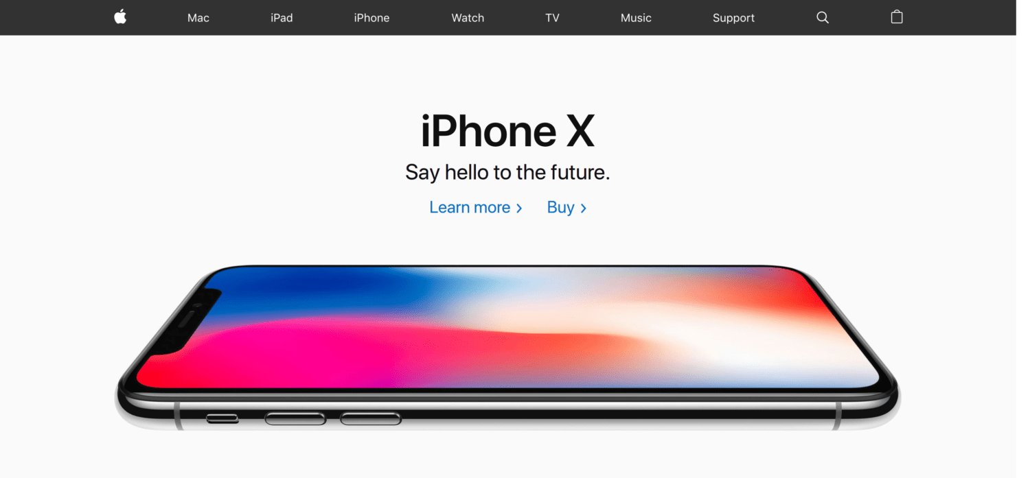 Screenshot of Apple.com (United Kingdom)