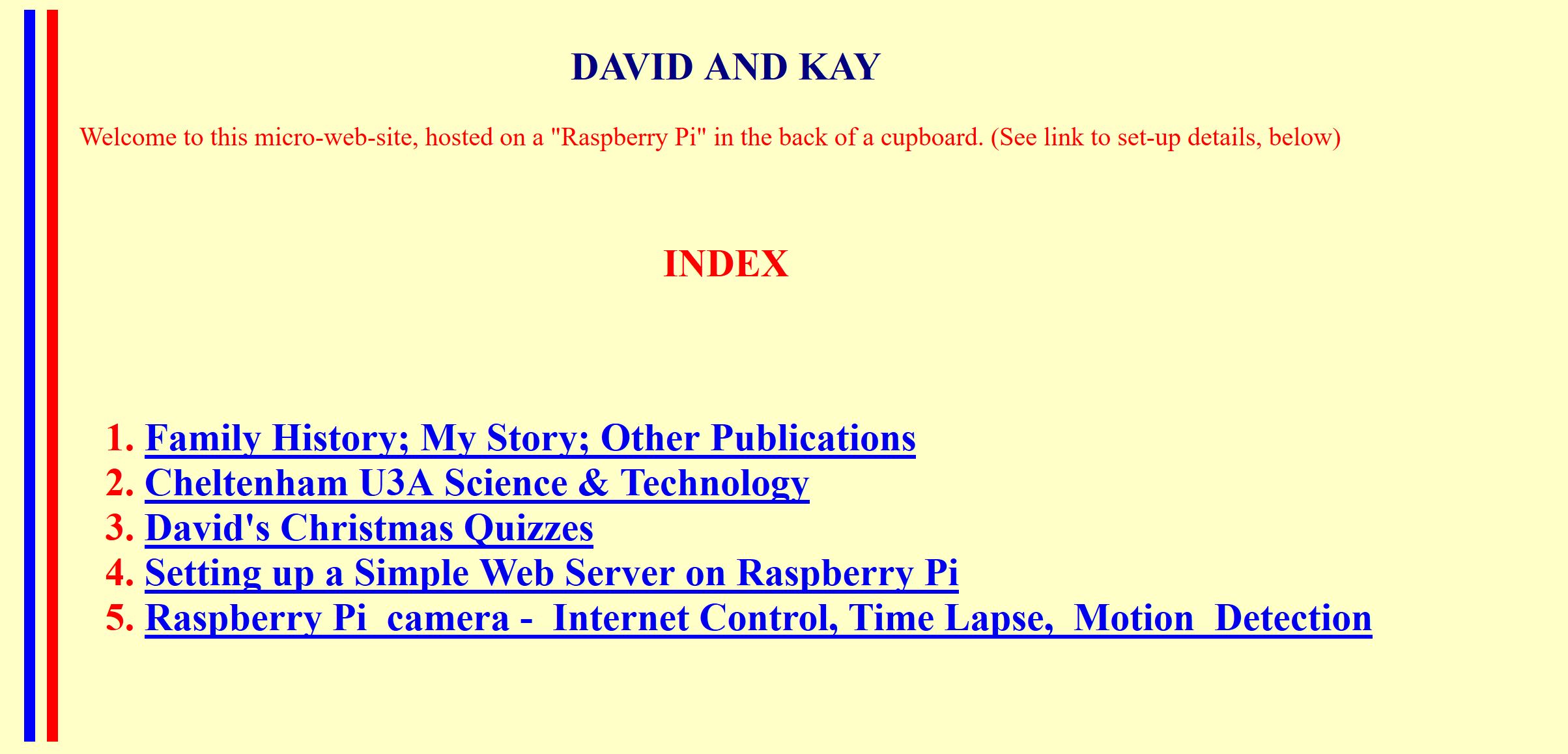 Screenshot of davidandkay.me.uk