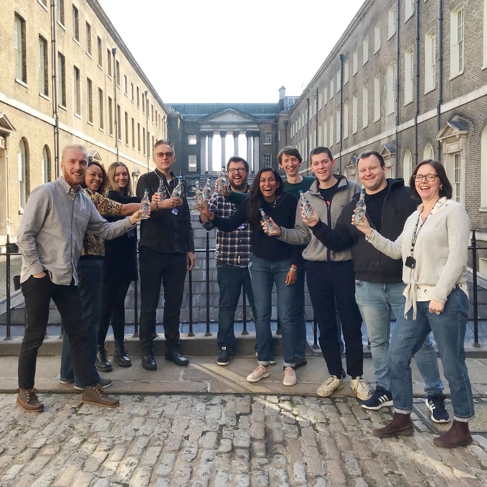 Wholegrain Digital team members standing together outside Somerset House