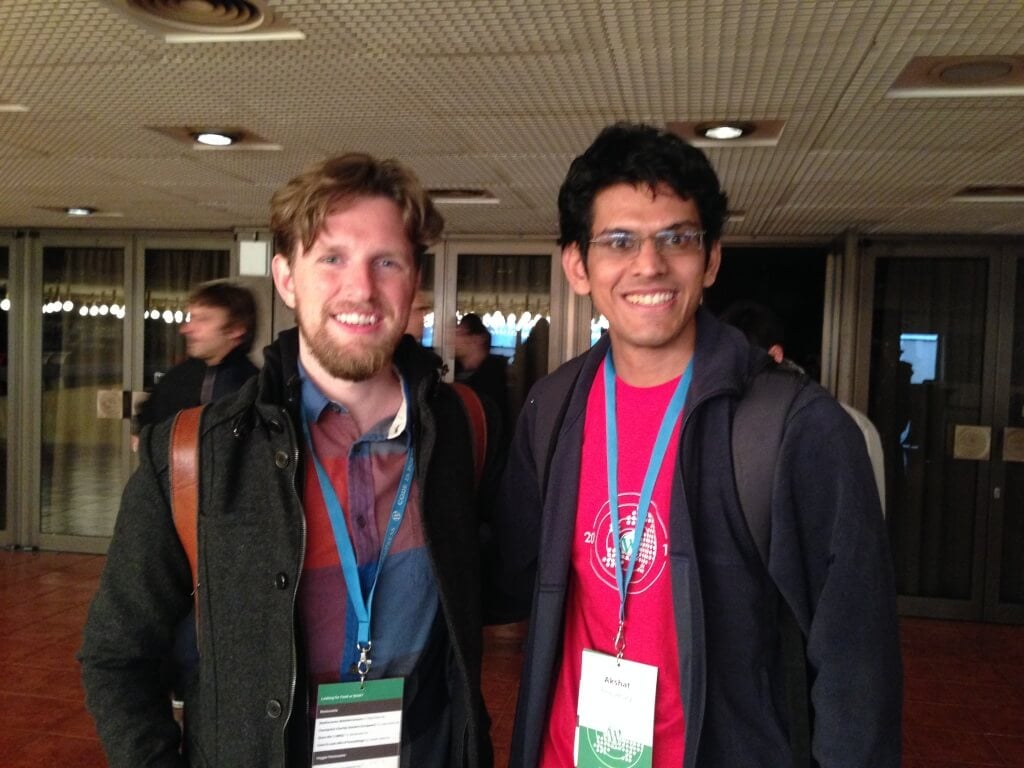 Akshat with WordPress founder Matt Mullenweg at WordCamp