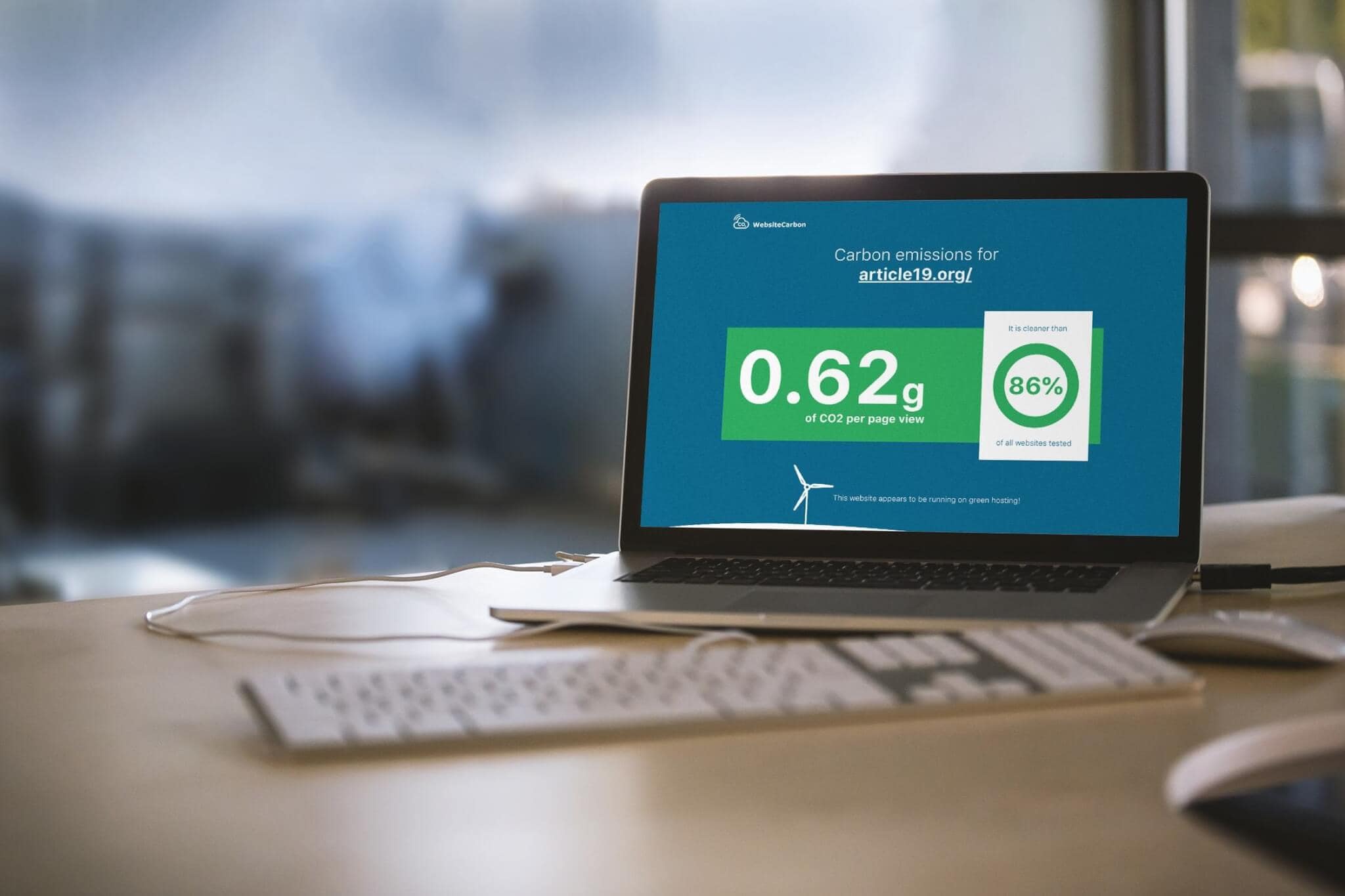 a laptop with a carbon calculator results on the screen