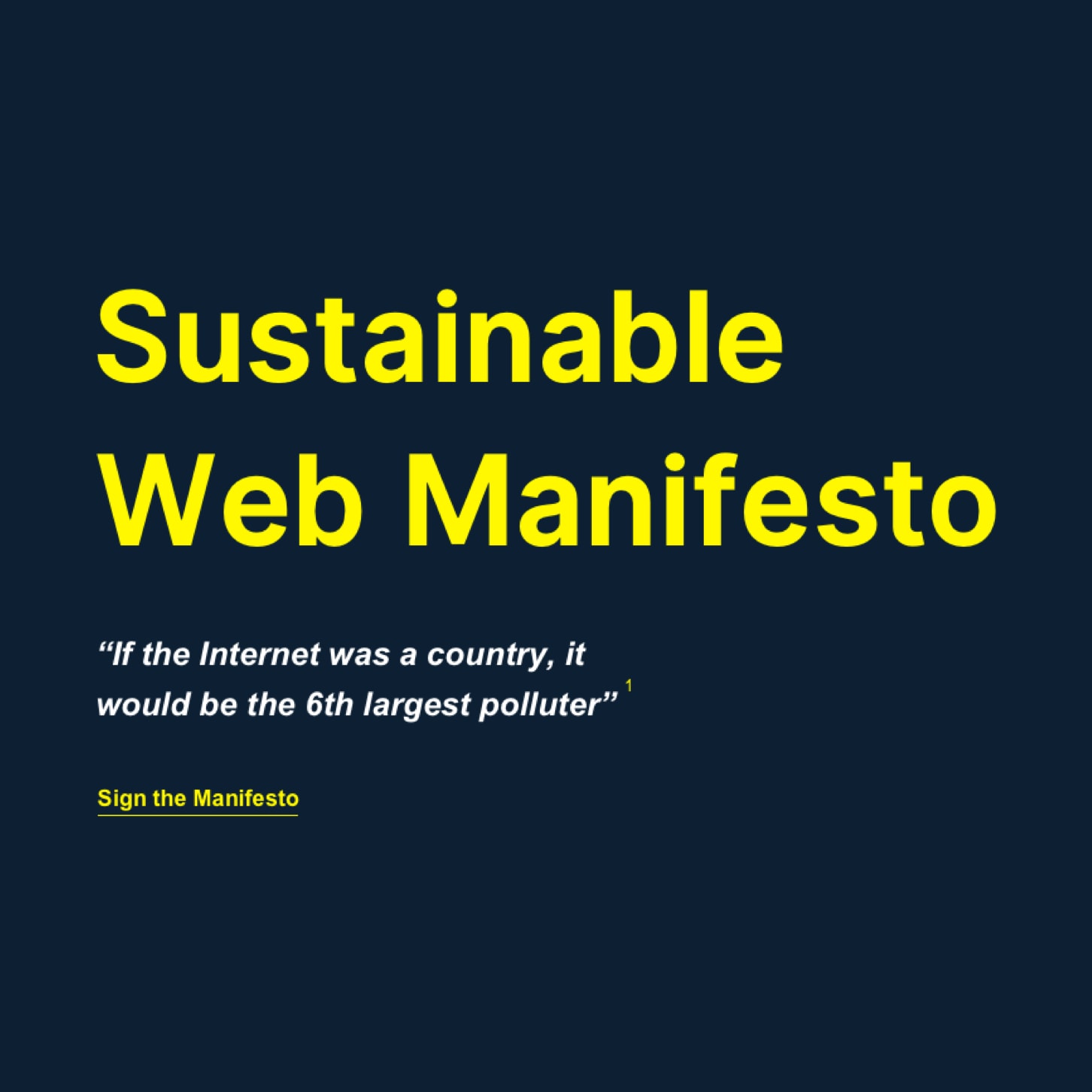 Screenshot of the sustainable web manifesto website