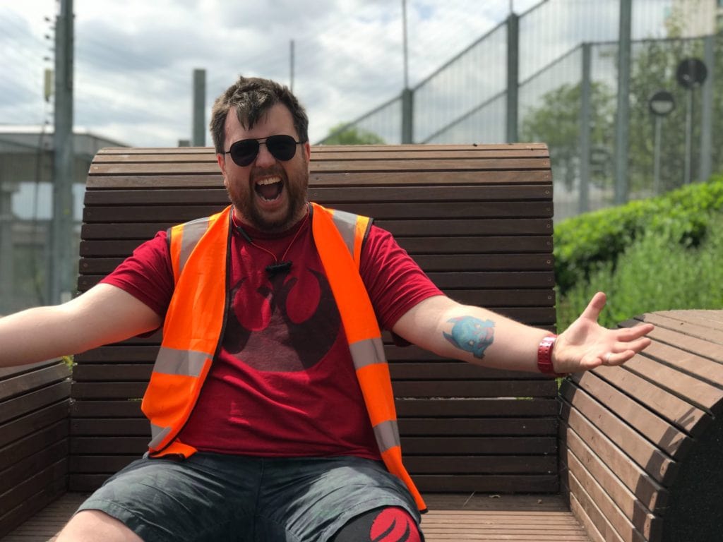Chris excited on our team day
