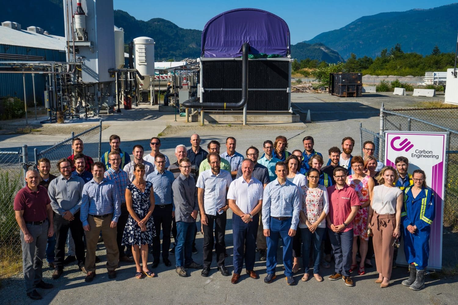 Photo of carbon engineering staff at their premises