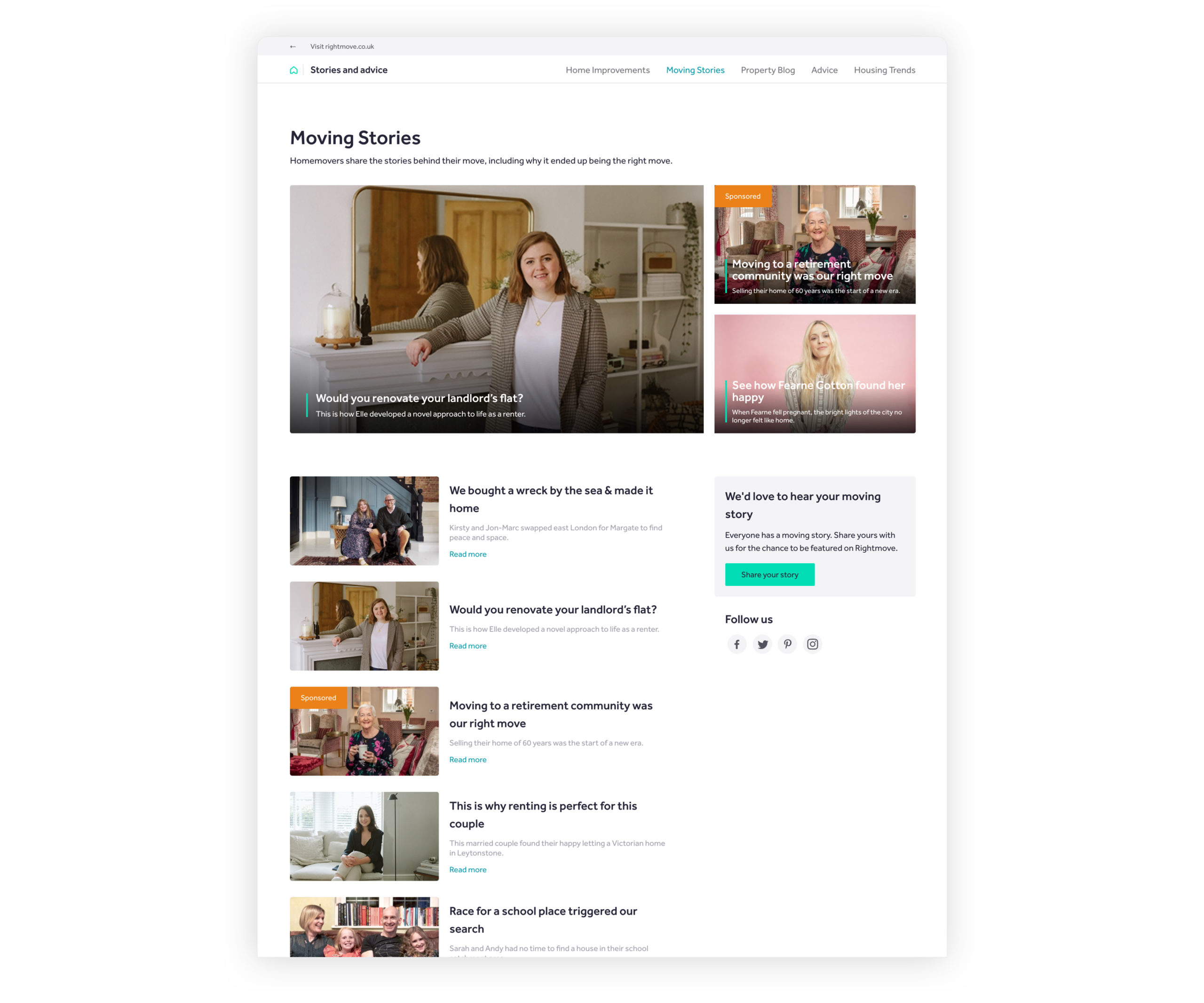 rightmove moving stories homepage screenshot
