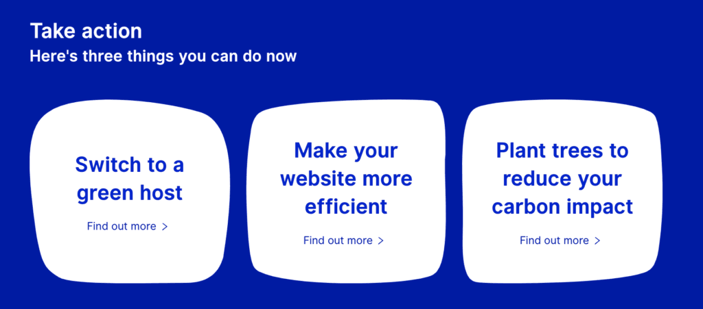 websitecarbon actions screenshot