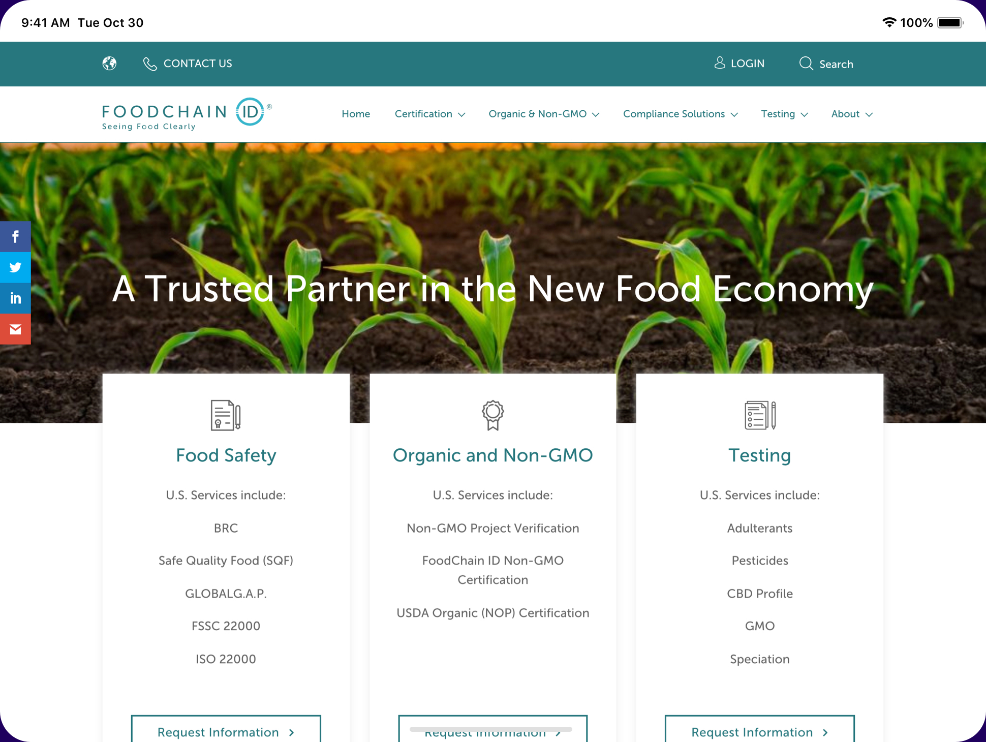 Website FoodchainID Screenshot