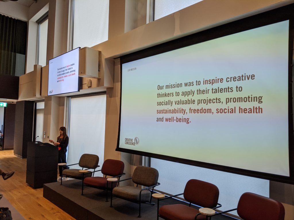 Chrissy explaning why Creative changemakers exist