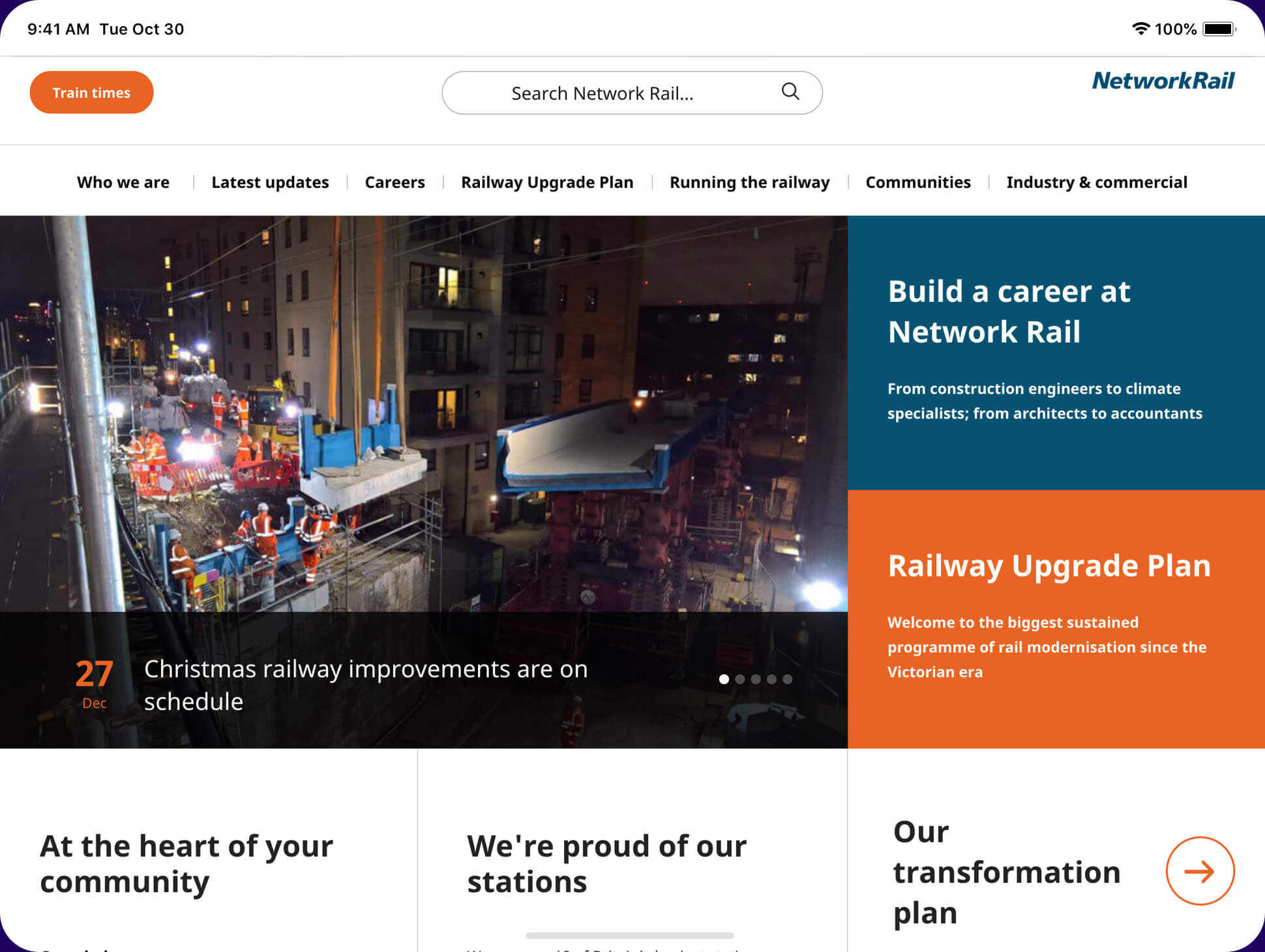 Network-rail website screenshot