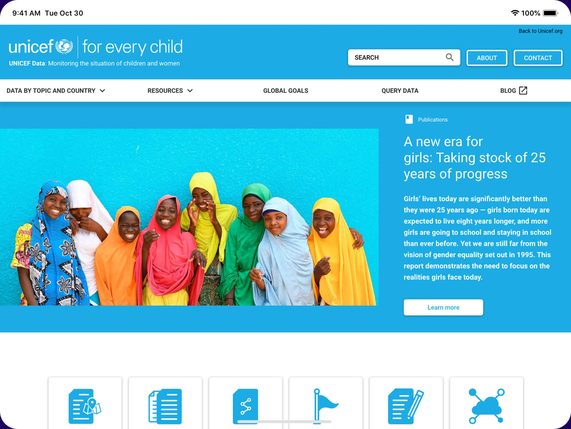 Data from Unicef screenshot