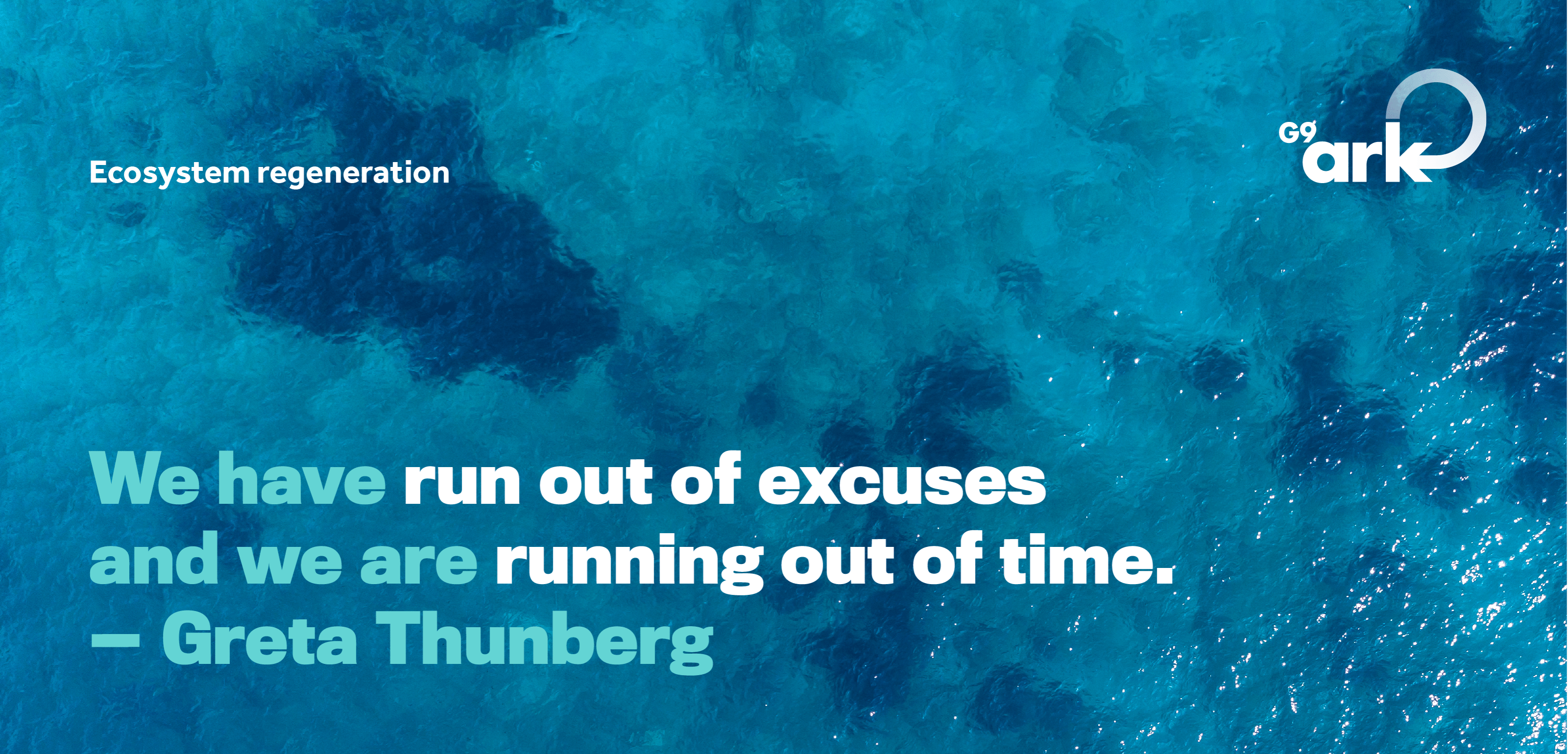 Greta's quote on a sea blue background