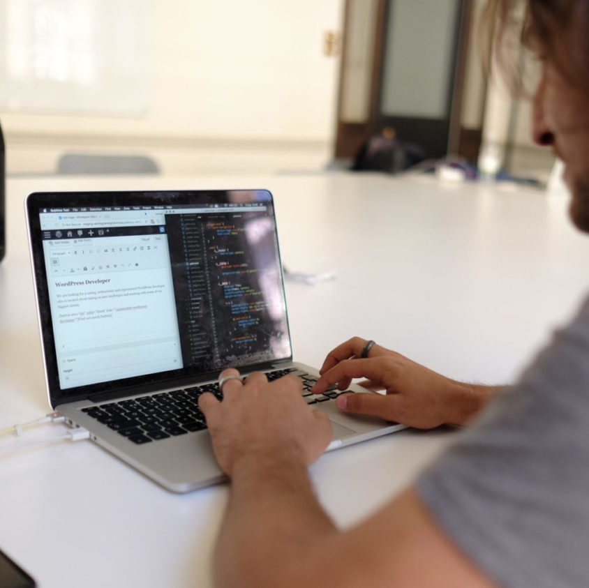 image of a developer coding
