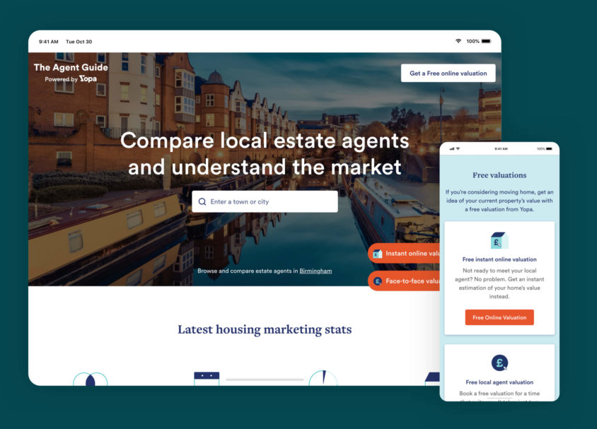 image of yopa website on desktop and mobile