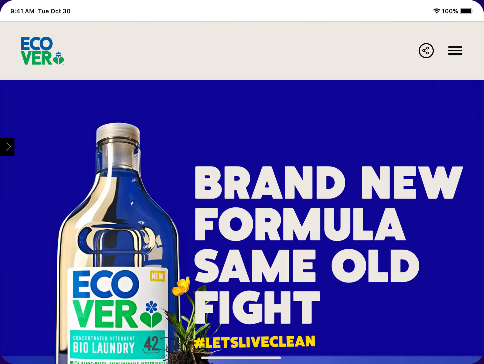 Ecover Website screenshot