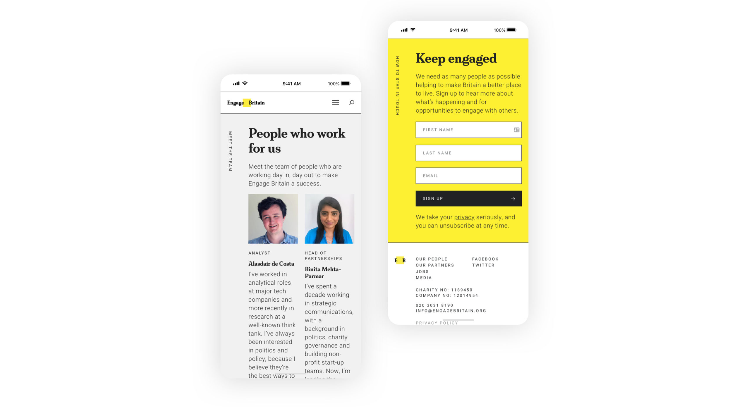 Image showing homepage of Engage Britain website