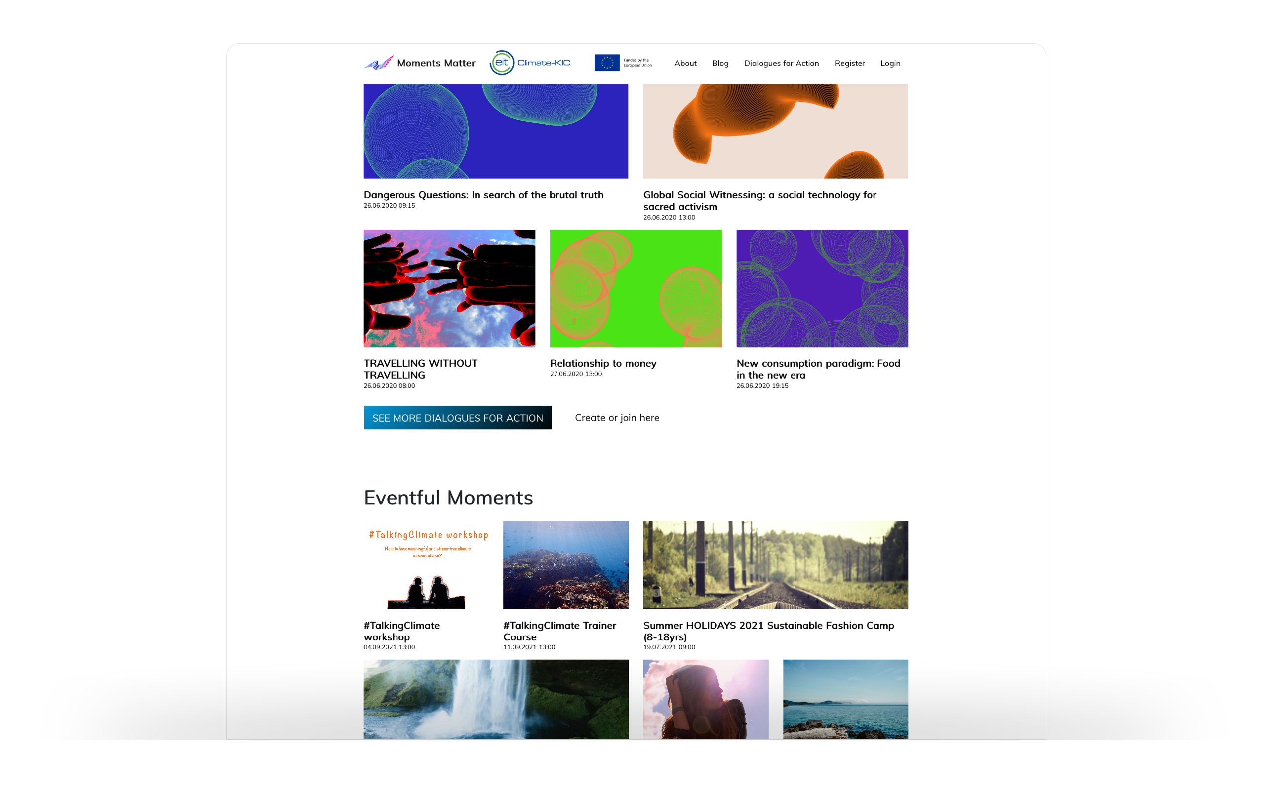 Image of the moments matter homepage
