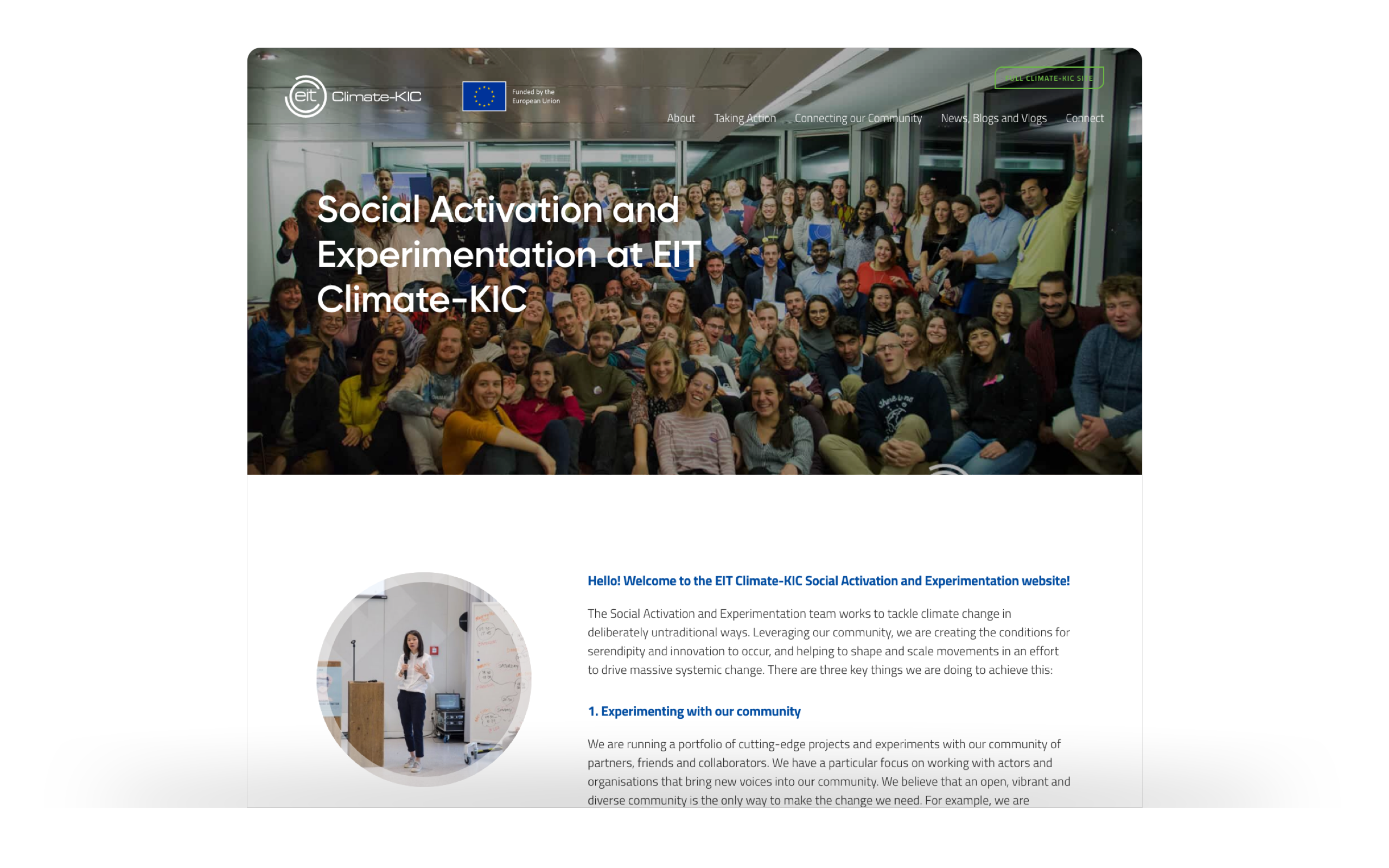 Image of the Social Activation website homepage