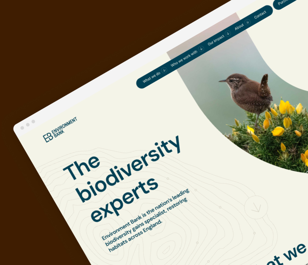 A screenshot of Environment Bank's homepage