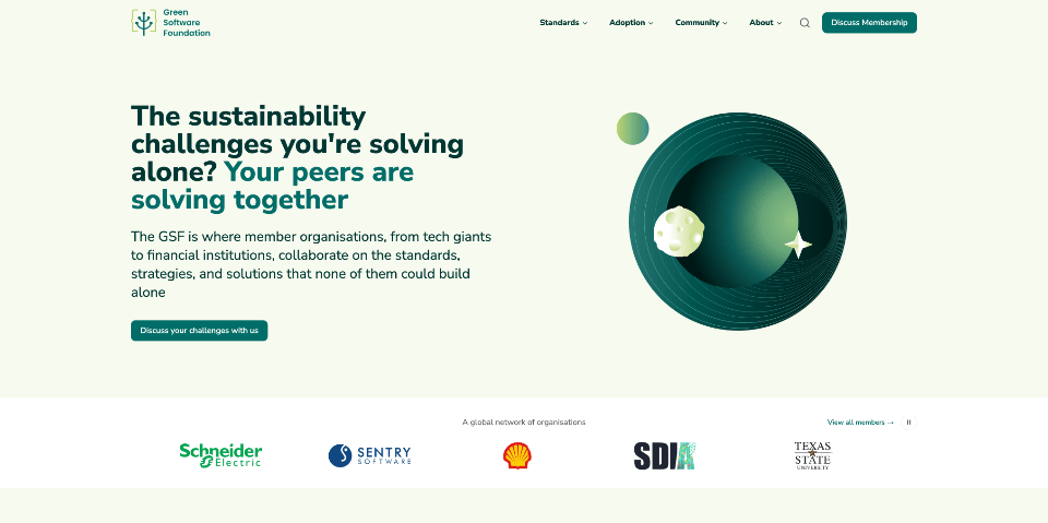 Green Software Foundation website screenshot
