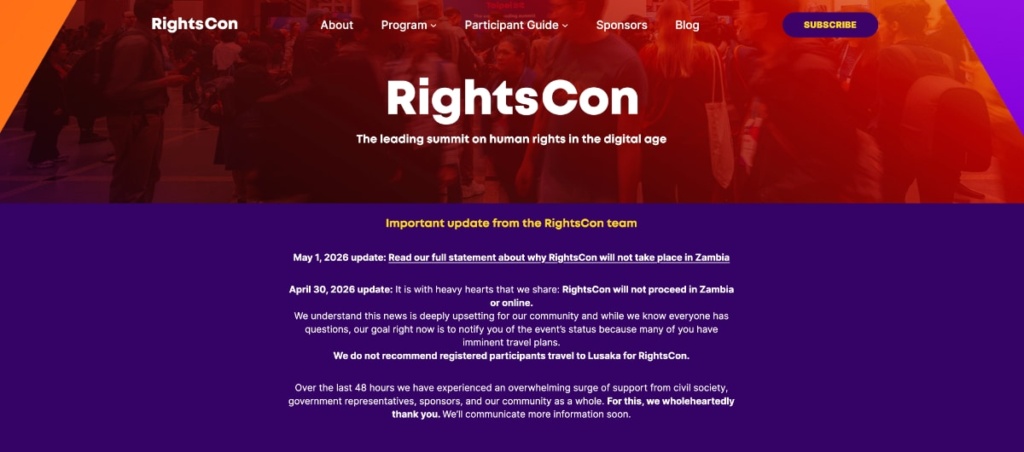 Geo-Politics kills Rights Con 2026